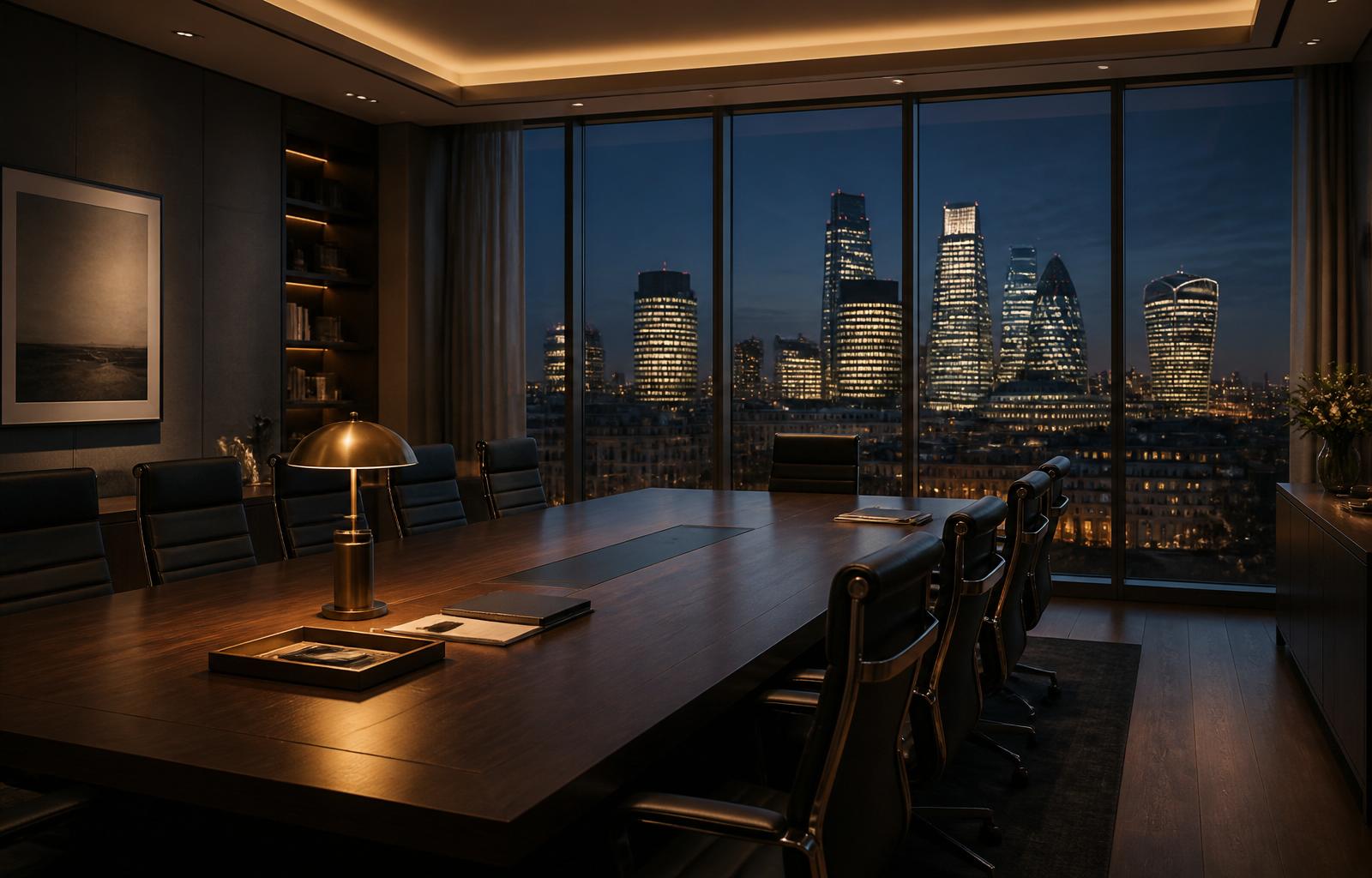 European executive boardroom interior